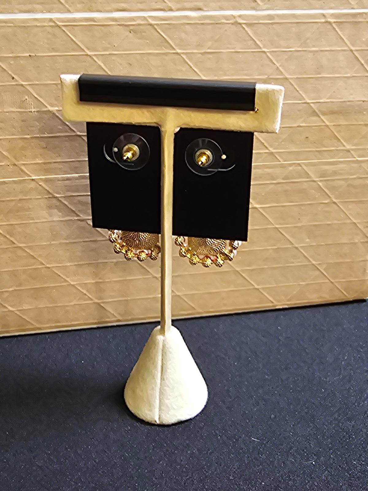 Saks Fifth Avenue Red & Pearl Statement Earrings