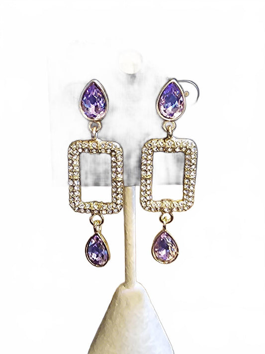 Elegant Purple Dangle Earrings by Saks Fifth Avenue