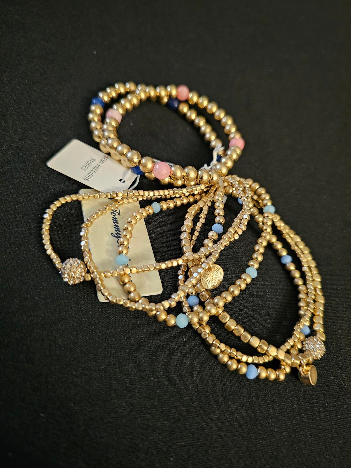 Tommy Bahama Gold & Semi-Precious Stone Stretch Bracelets Set