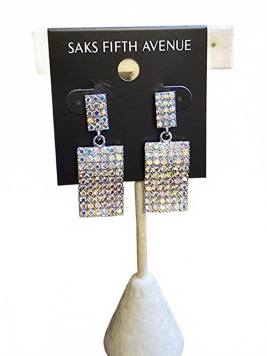 Saks Fifth Avenue Crystal Rectangle Drop Earrings