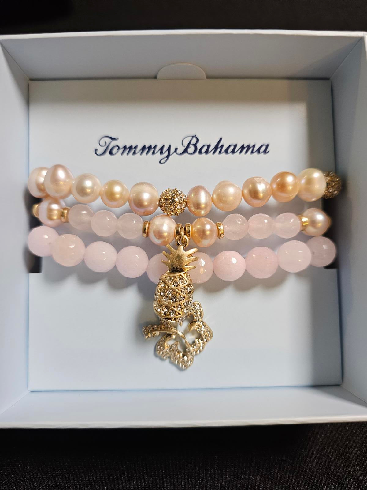 Tommy Bahama Pearl and Gemstone Stretch Bracelet Set