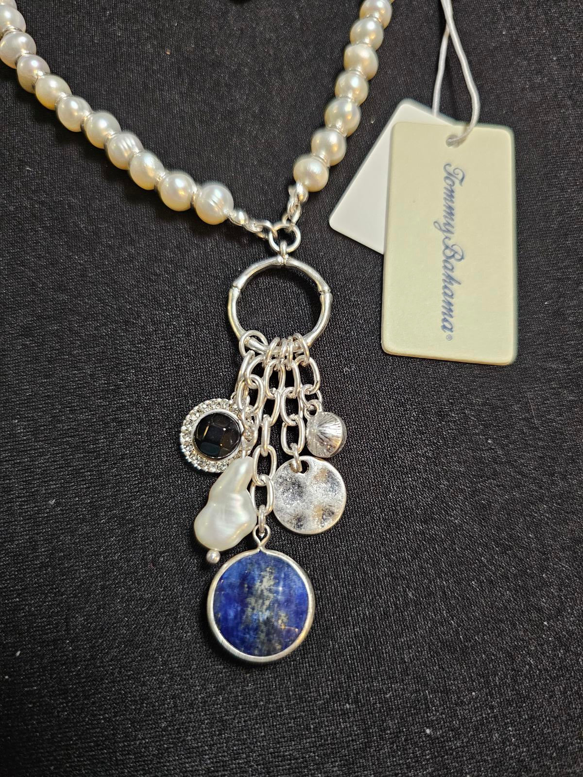 Stunning Tommy Bahama Pearl & Gemstone Necklace