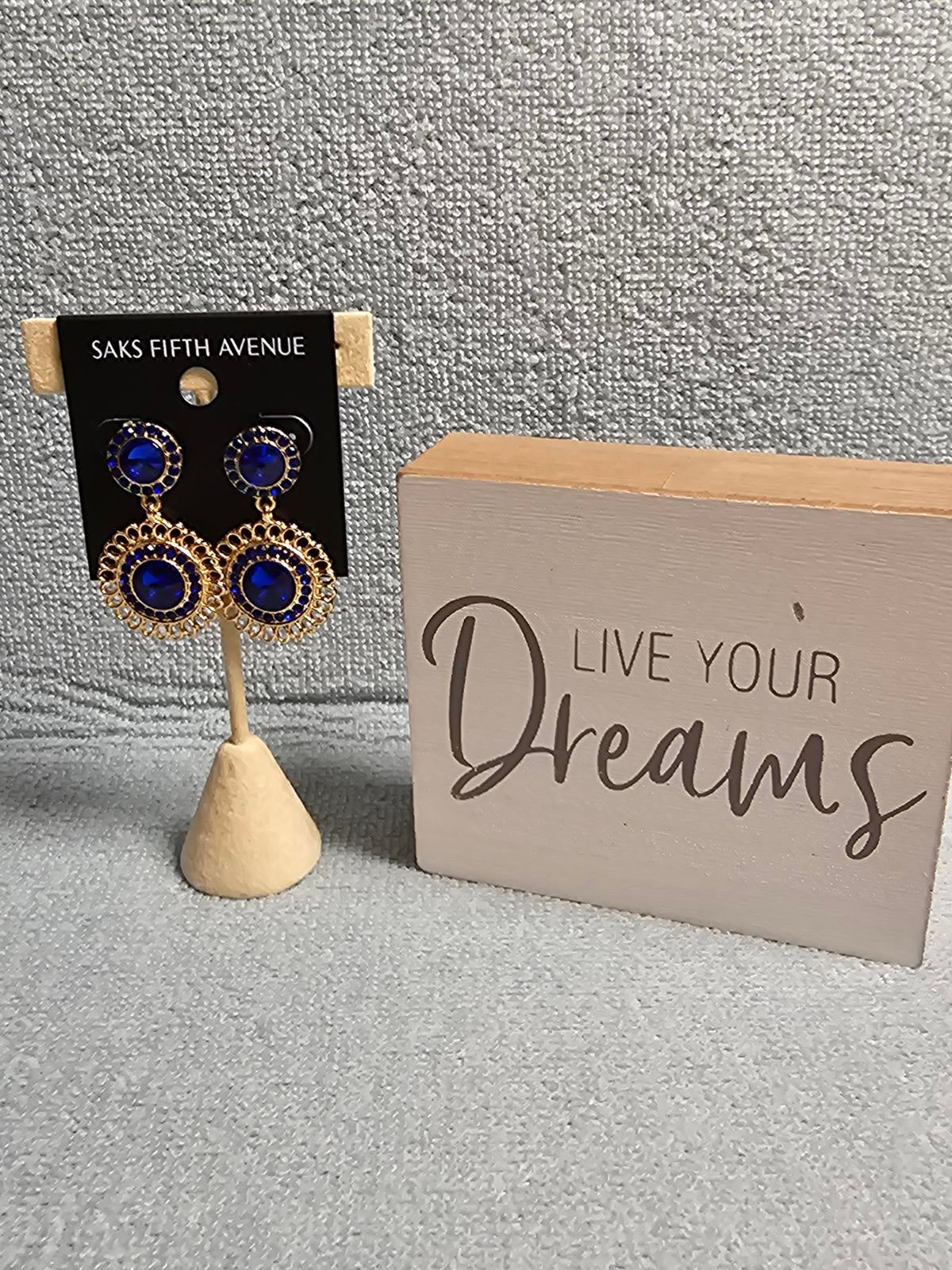 Saks Fifth Avenue Elegant Blue Earrings