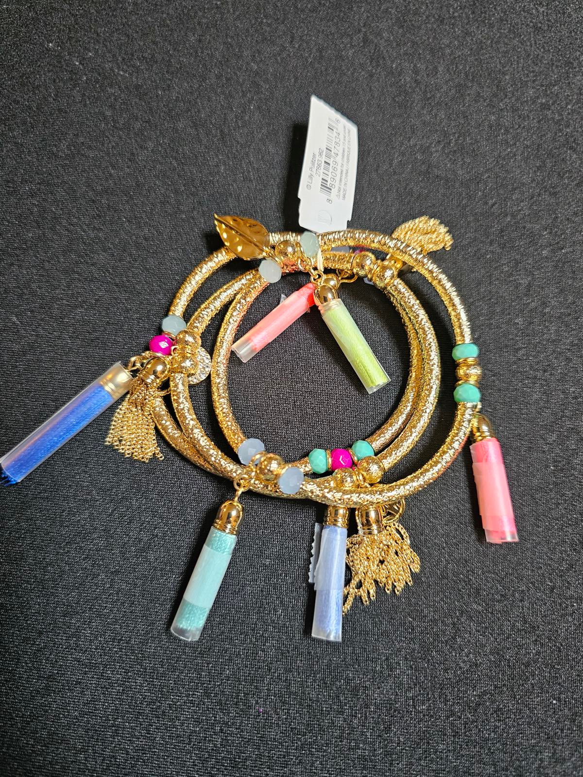 Colorful Lilly Pulitzer Stackable Bracelets Set with Charms