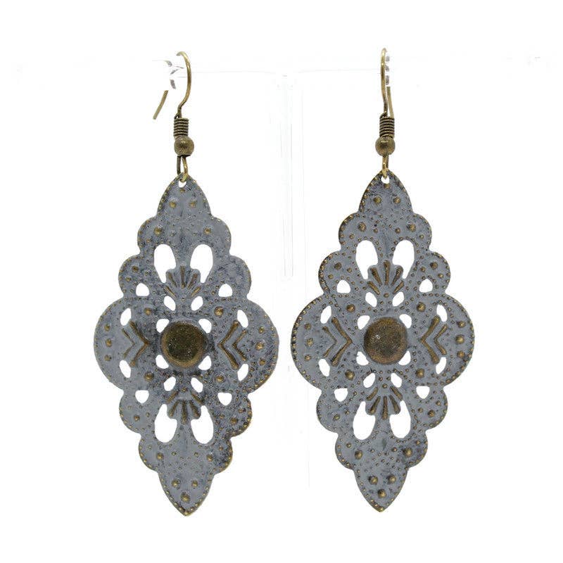 Center Earrings - Lightweight Colorful Filigree Earrings