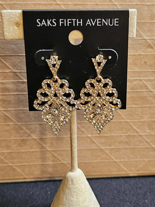 Elegant Rhinestone Earrings by Saks Fifth Avenue