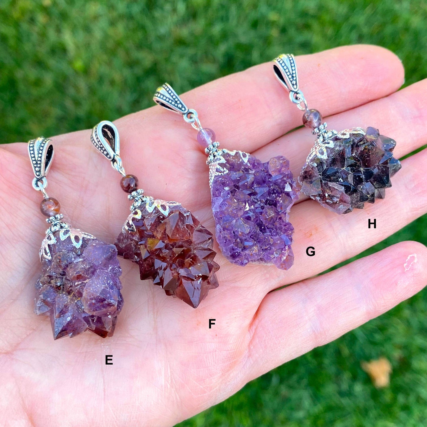 Auralite 23 Pendant, Cluster Healing Energy Necklace, Rare