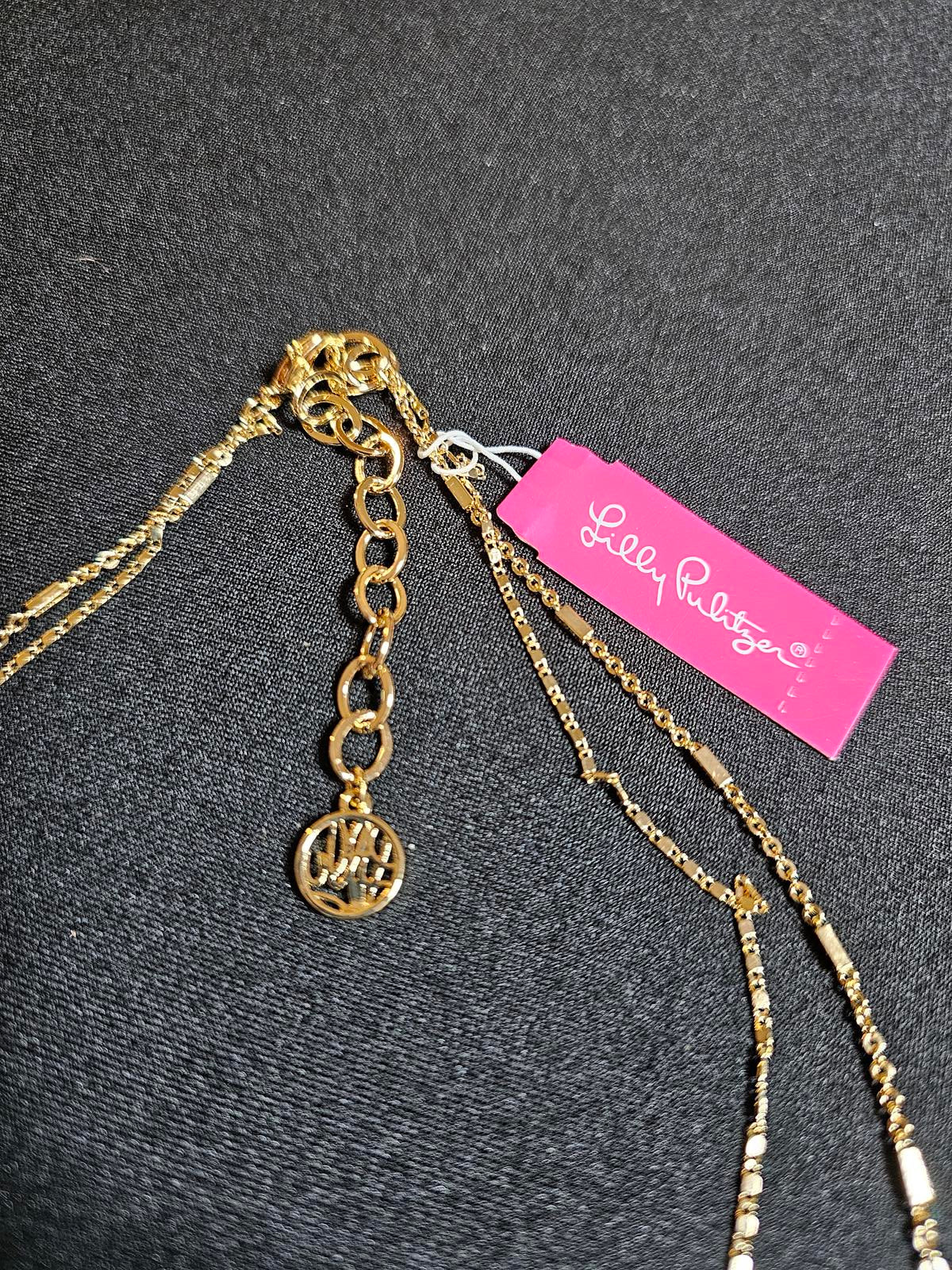 Lilly Pulitzer Gold Layered Necklace with Fish Pendant