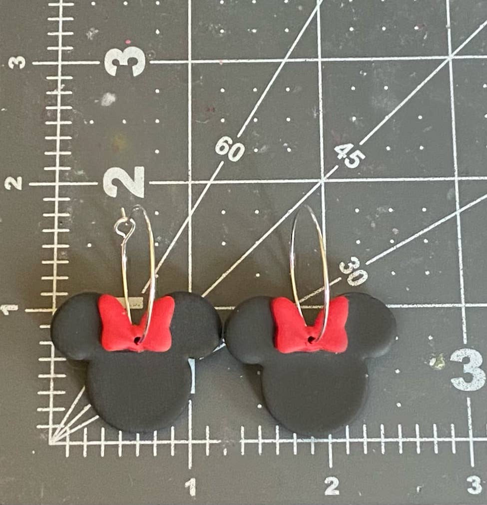Mouse Hoops | Clay Earrings