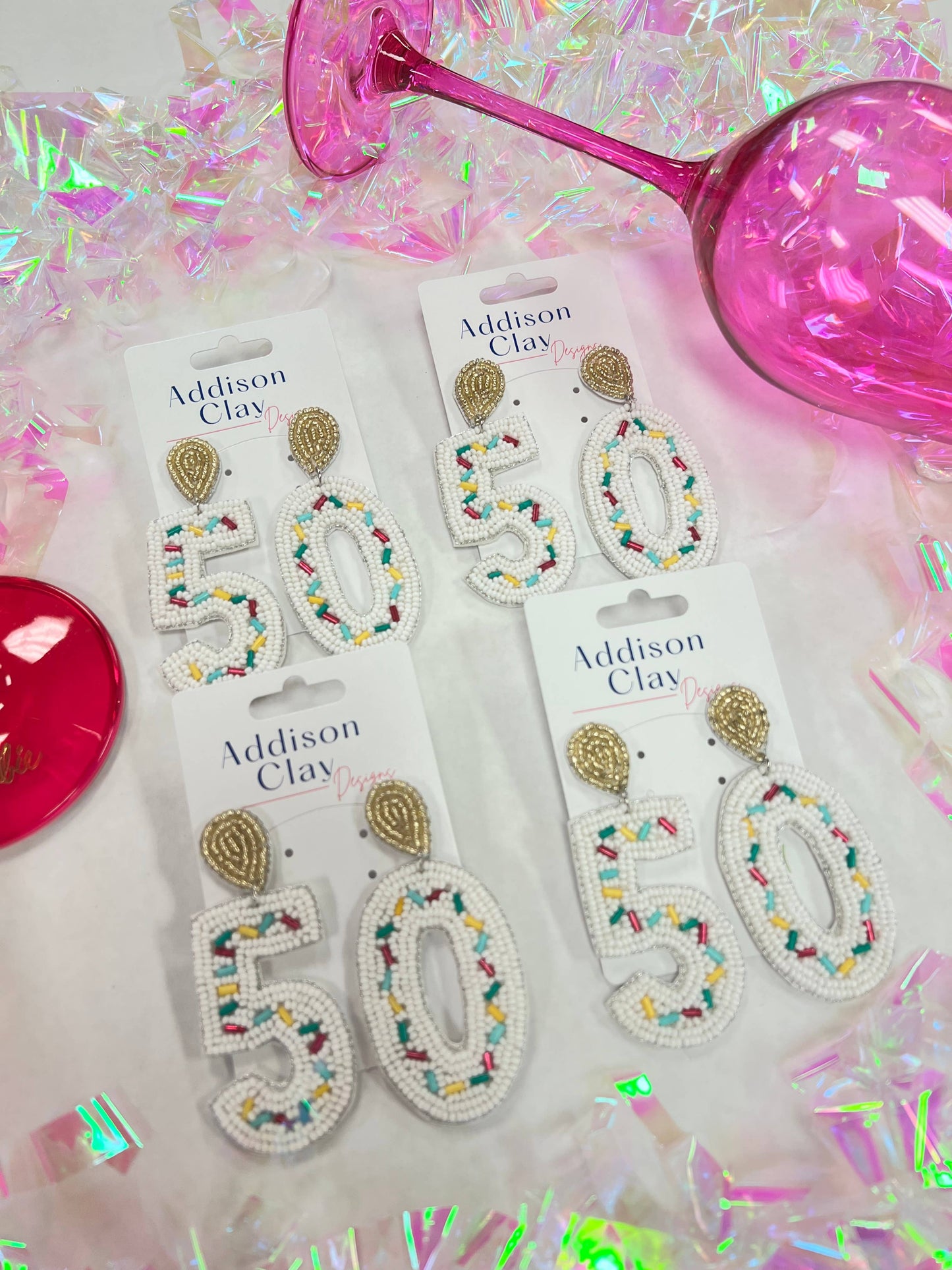 50 Birthday Beaded Earrings