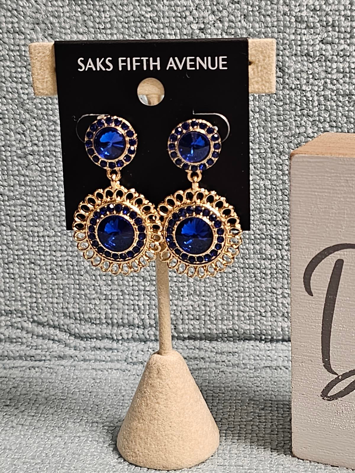 Saks Fifth Avenue Elegant Blue Earrings