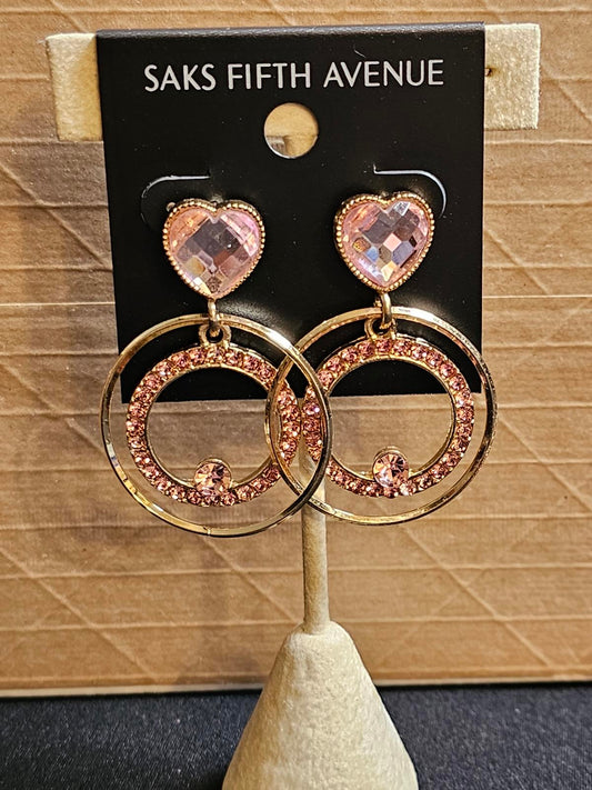 Saks Fifth Avenue Heart & Circle Earrings