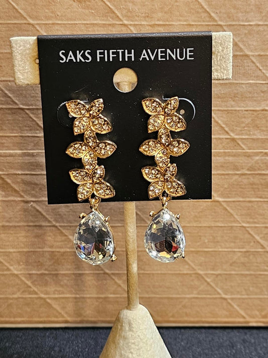 Saks Fifth Avenue Elegant Crystal Drop Earrings