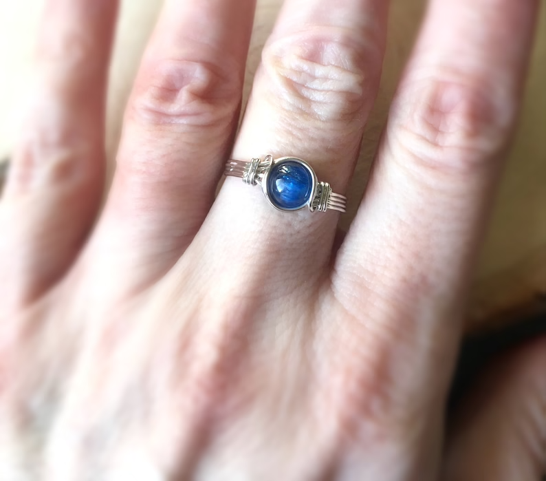 Blue Kyanite Ring in Sterling Silver