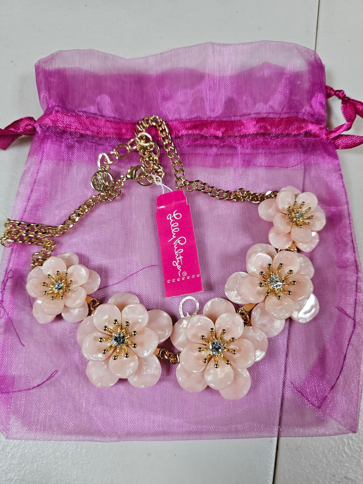 Elegant Lilly Pulitzer Floral Statement Necklace