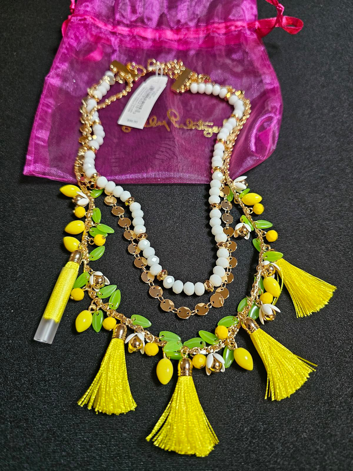 Lilly Pulitzer Vibrant Multi-Layered Necklace with Tassels