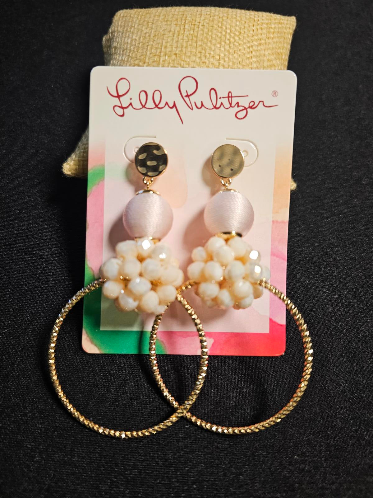 Lilly Pulitzer Women's Hoop Earrings with Pearl Accents