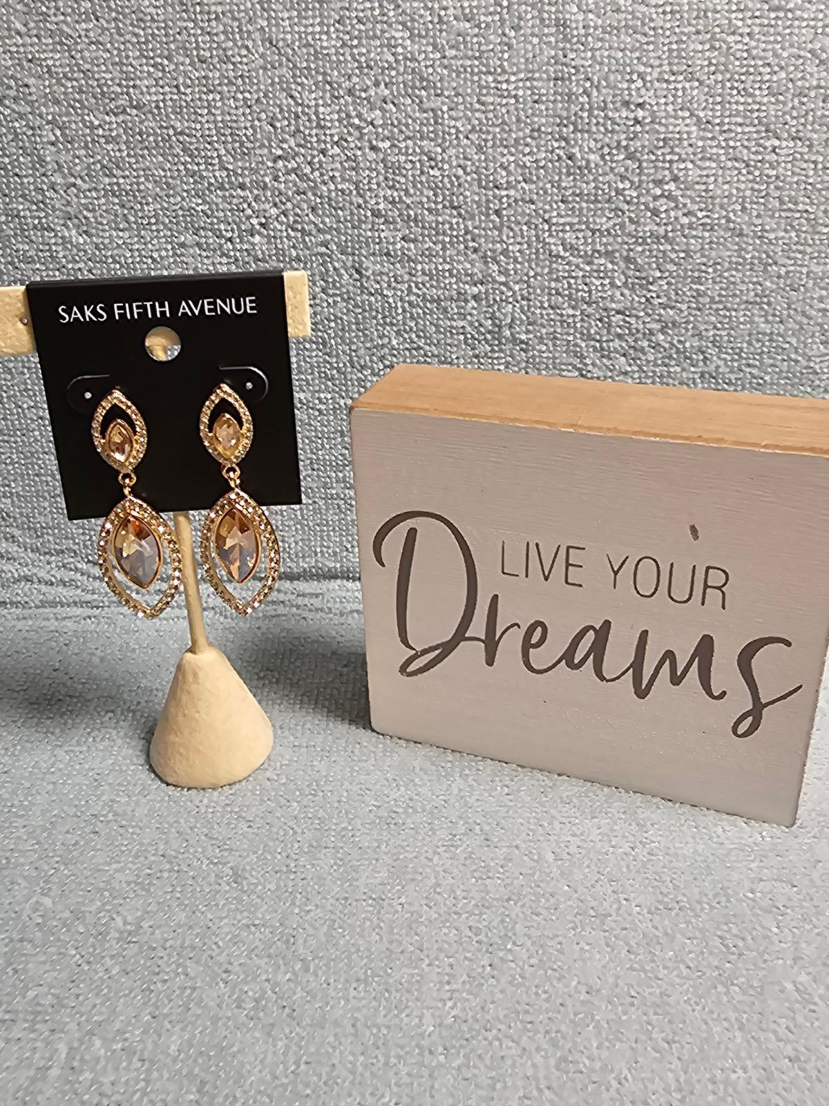 Saks Fifth Avenue Stunning Gold Tone Earrings