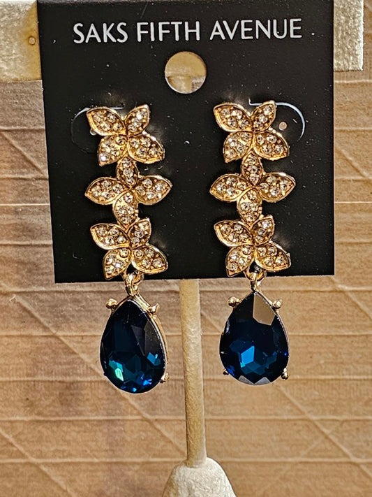 Saks Fifth Avenue Elegant Floral Drop Earrings