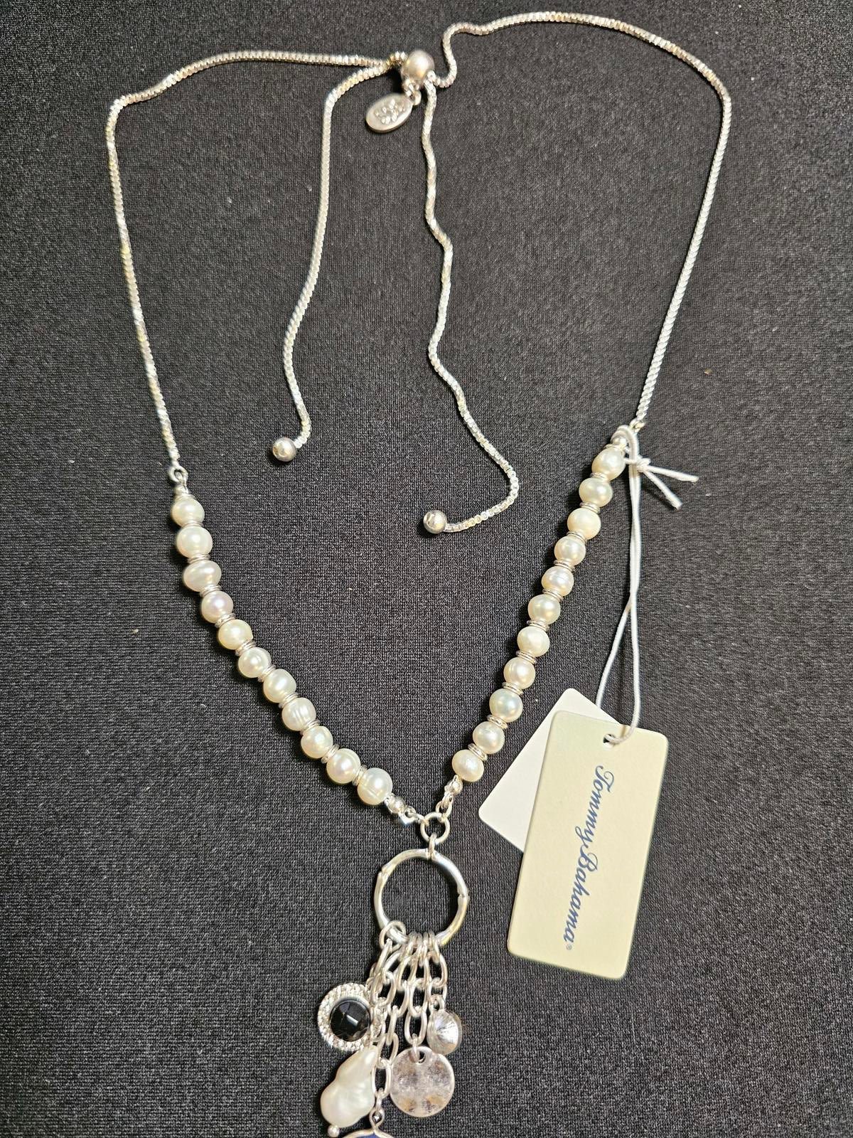 Stunning Tommy Bahama Pearl & Gemstone Necklace