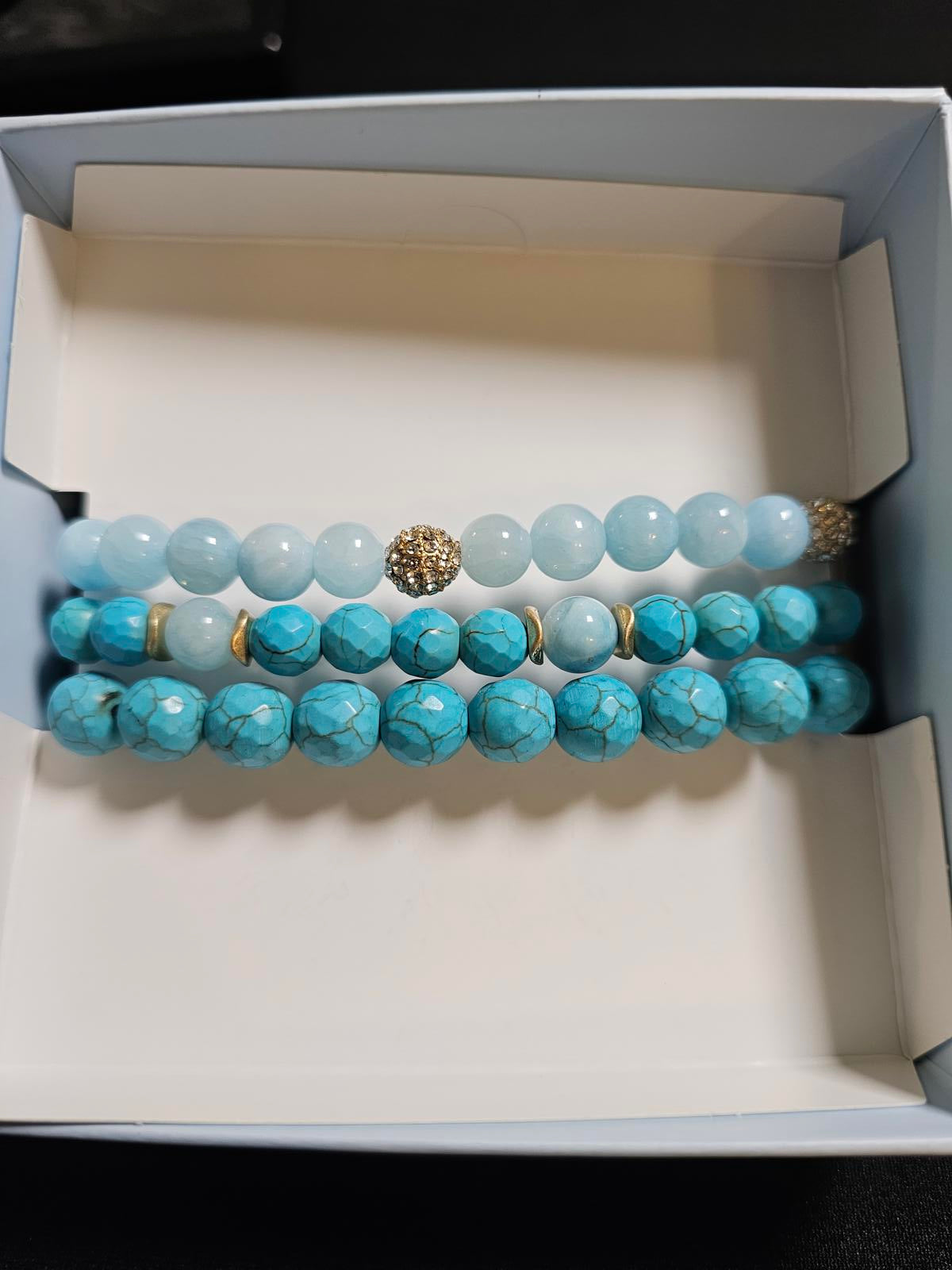 Tommy Bahama Faux Turquoise Charm Bracelet Set