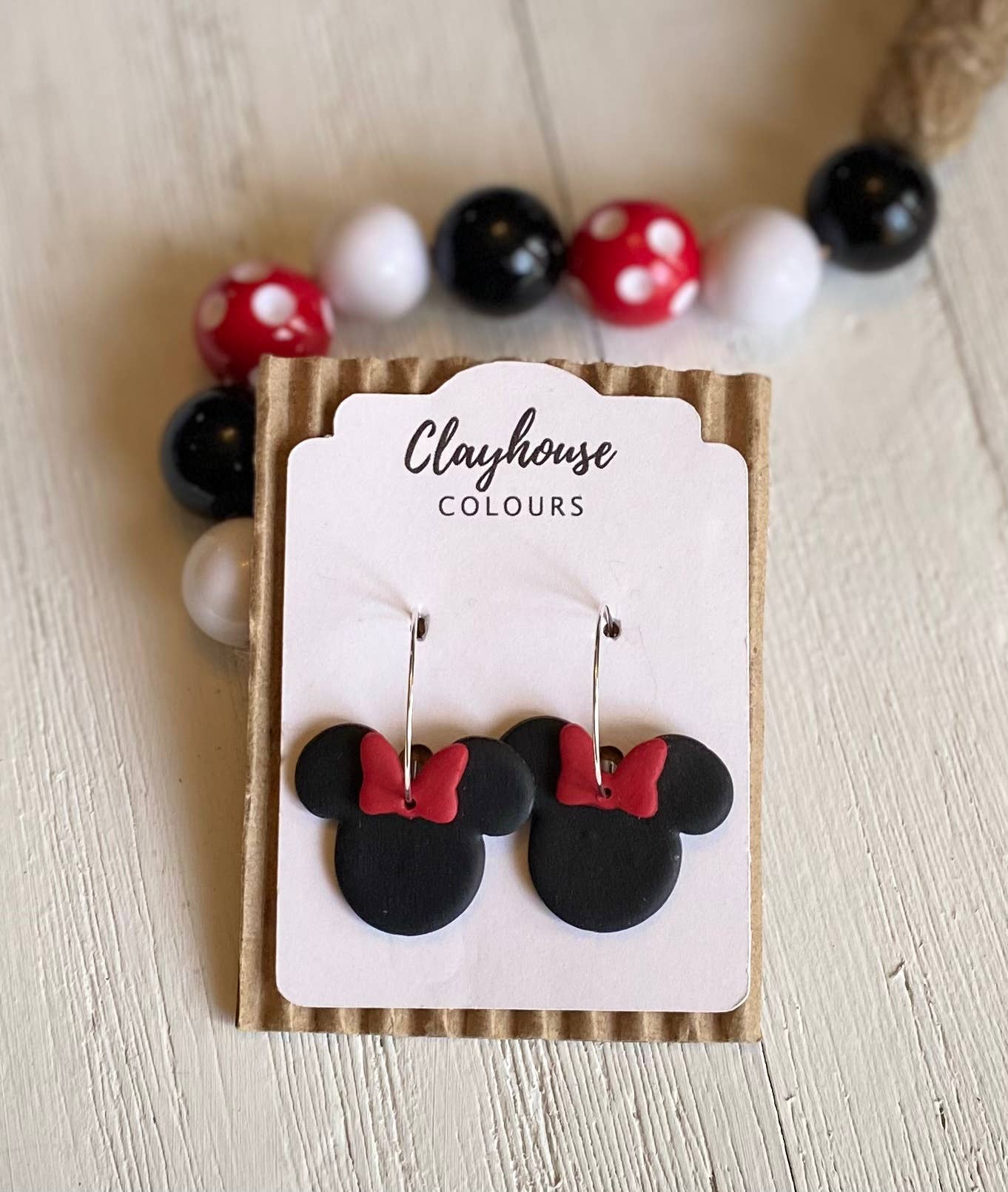Mouse Hoops | Clay Earrings