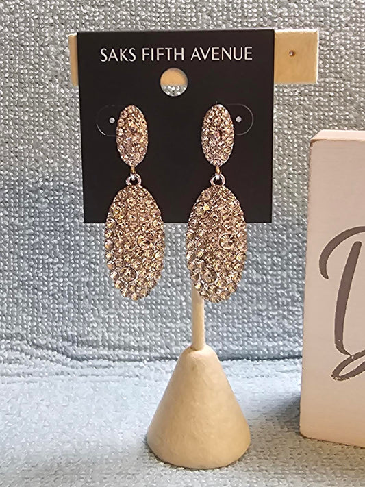 Stunning Saks Fifth Avenue Crystal Drop Earrings