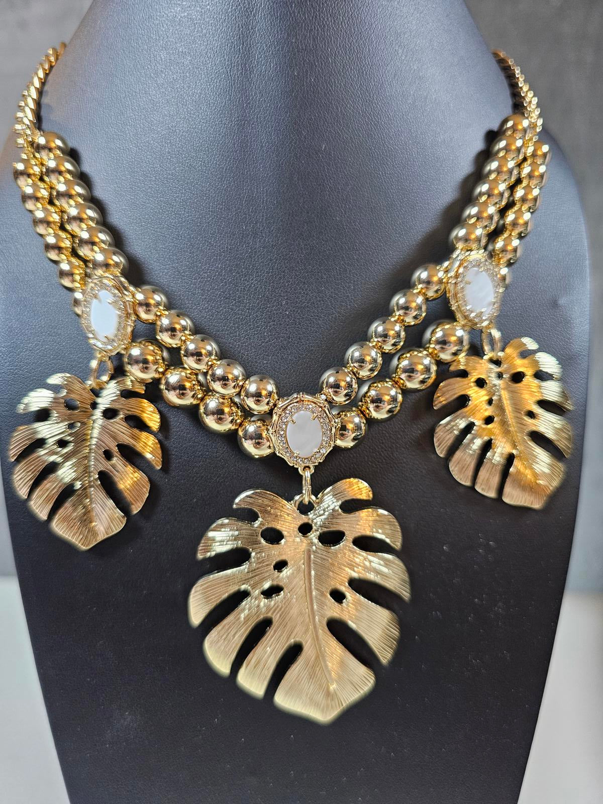 Lily Pulitzer Statement Necklace with Leaf Accents