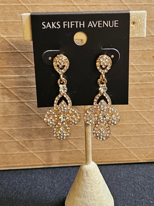 Saks Fifth Avenue Elegant Floral Drop Earrings