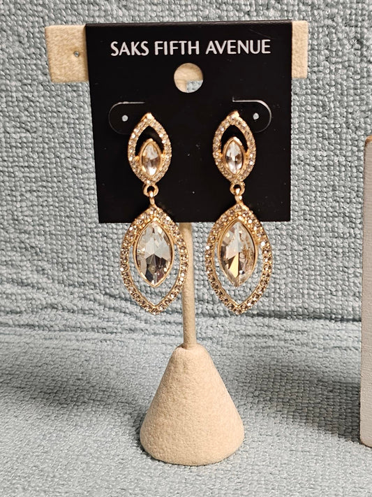 Saks Fifth Avenue Elegant Crystal Drop Earrings