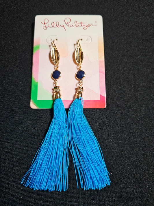 Lilly Pulitzer Blue Tassel Earrings