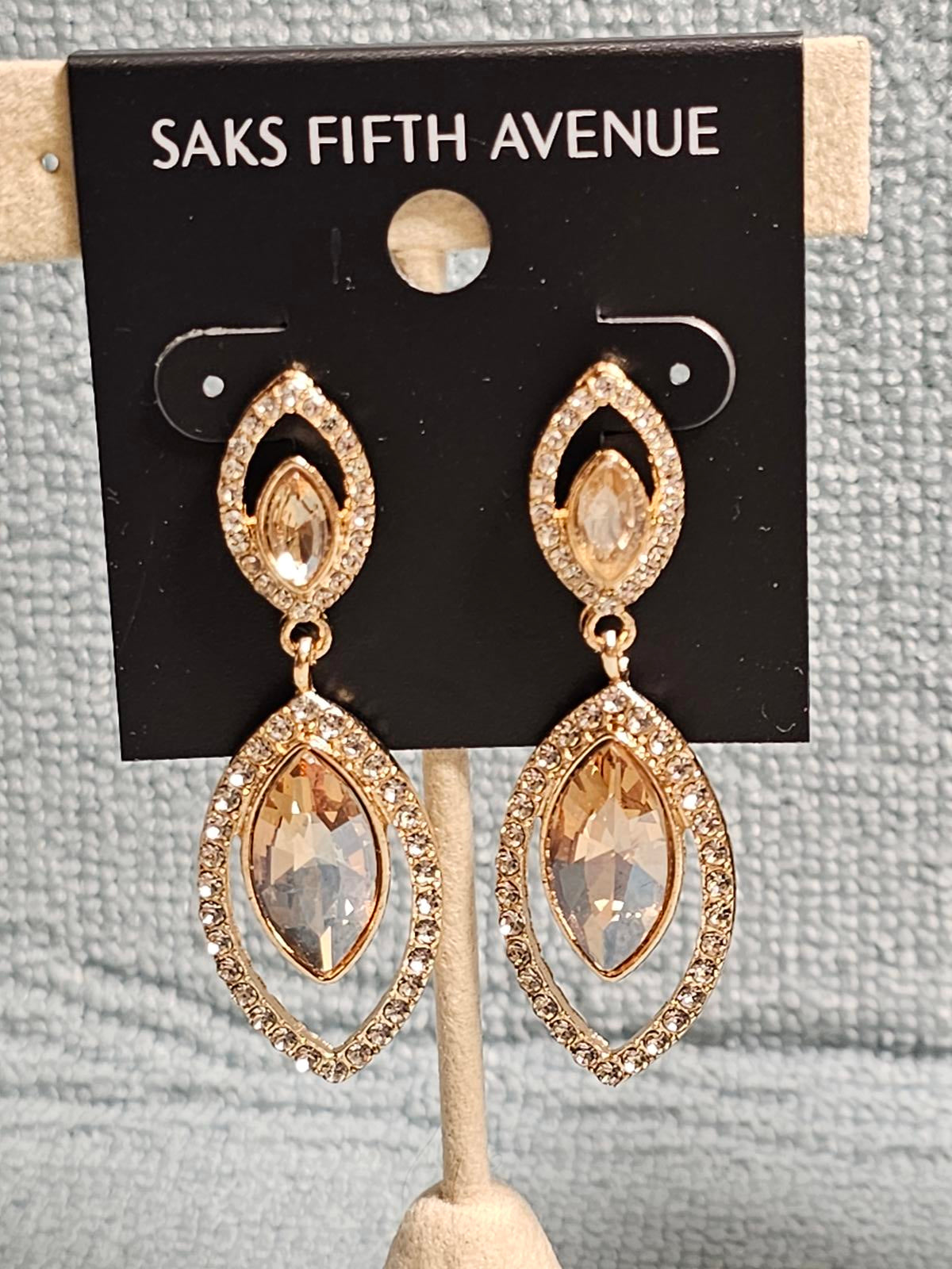 Saks Fifth Avenue Stunning Gold Tone Earrings