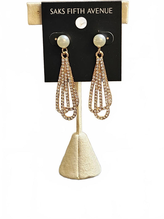 Elegant Saks Fifth Avenue Crystal Drop Earrings