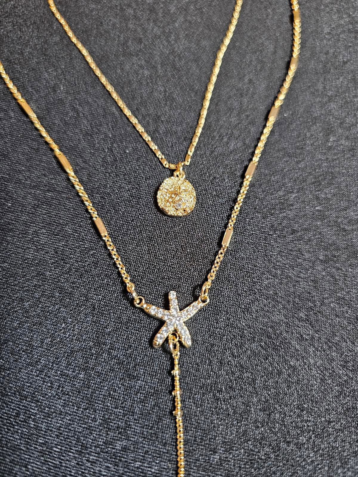 Lilly Pulitzer Gold Layered Necklace with Fish Pendant