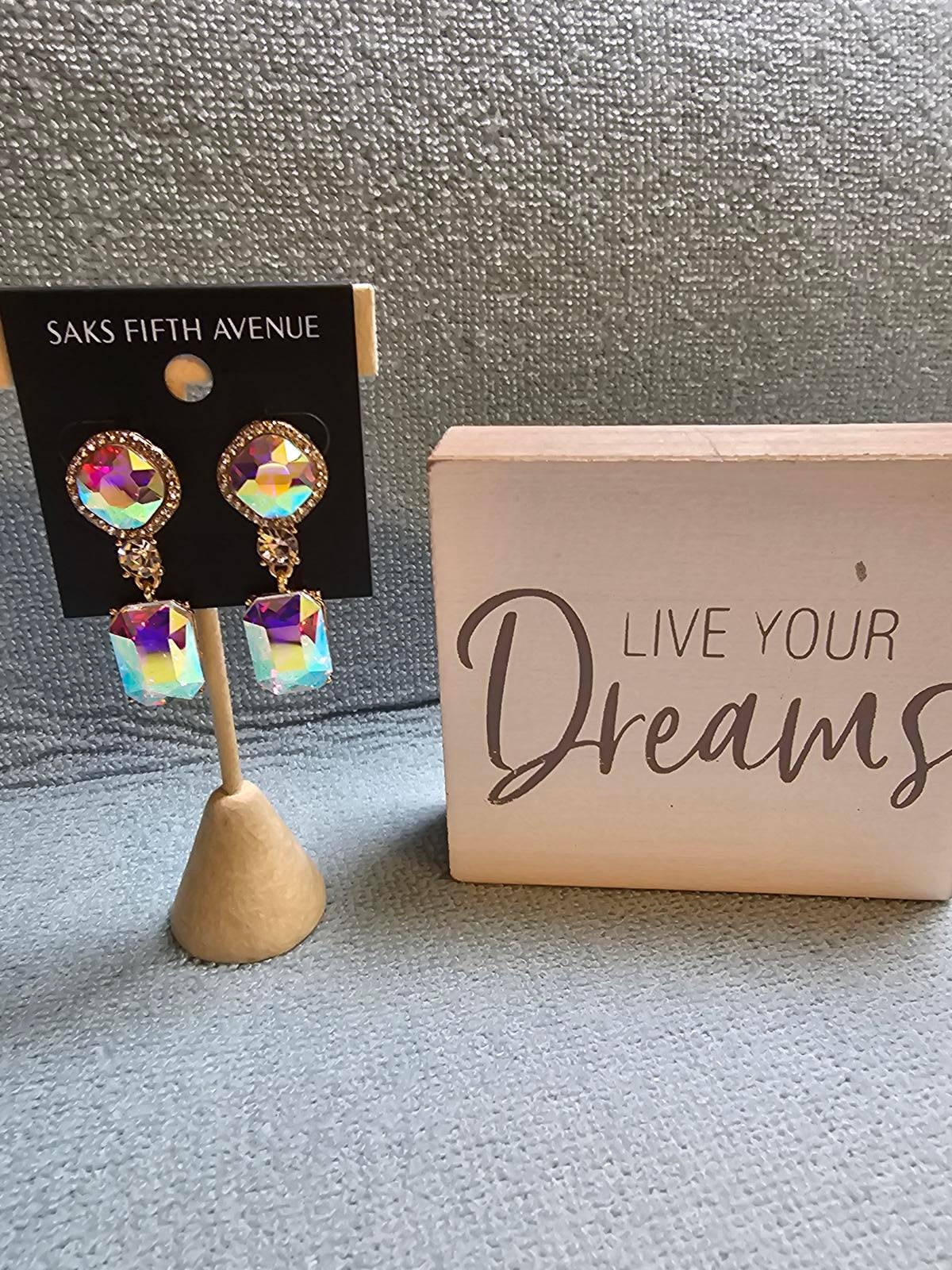Saks Fifth Avenue Colorful Crystal Dangle Earrings