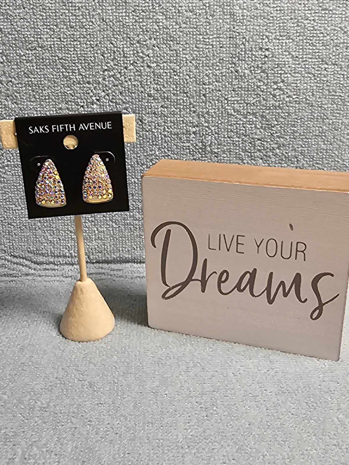 Saks Fifth Avenue Glamorous Rhinestone Earrings