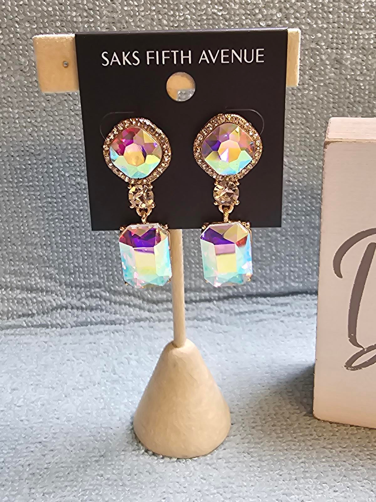 Saks Fifth Avenue Colorful Crystal Dangle Earrings