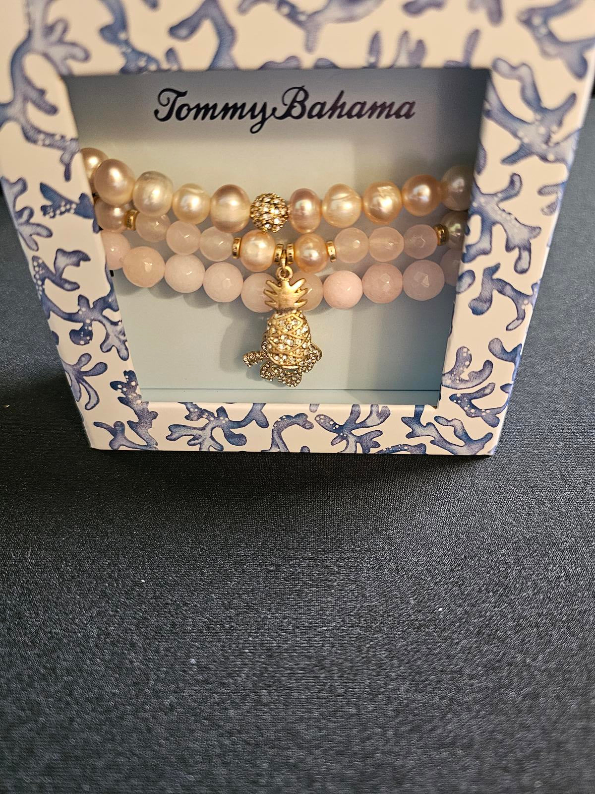 Tommy Bahama Pearl and Gemstone Stretch Bracelet Set