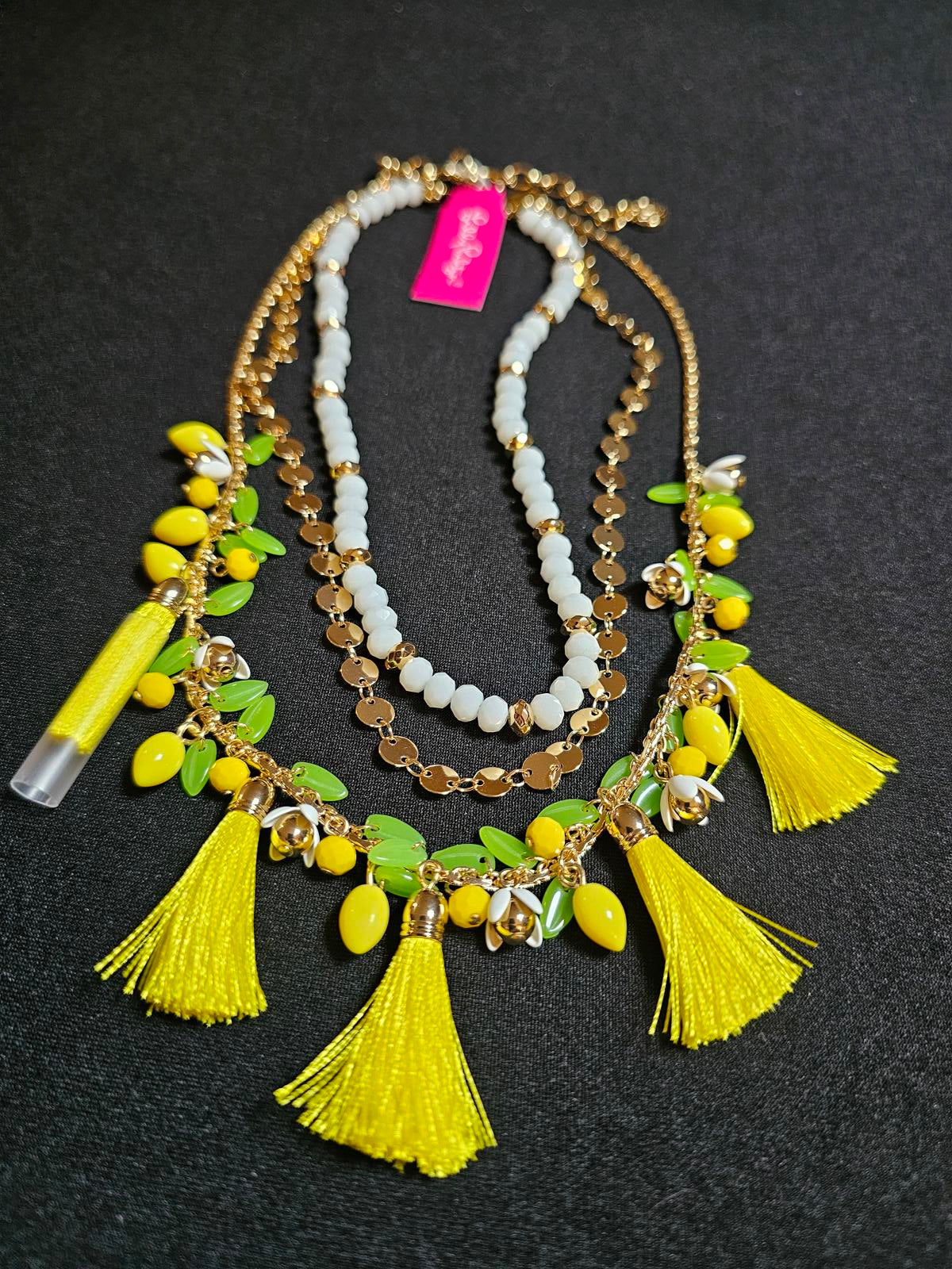 Lilly Pulitzer Vibrant Multi-Layered Necklace with Tassels