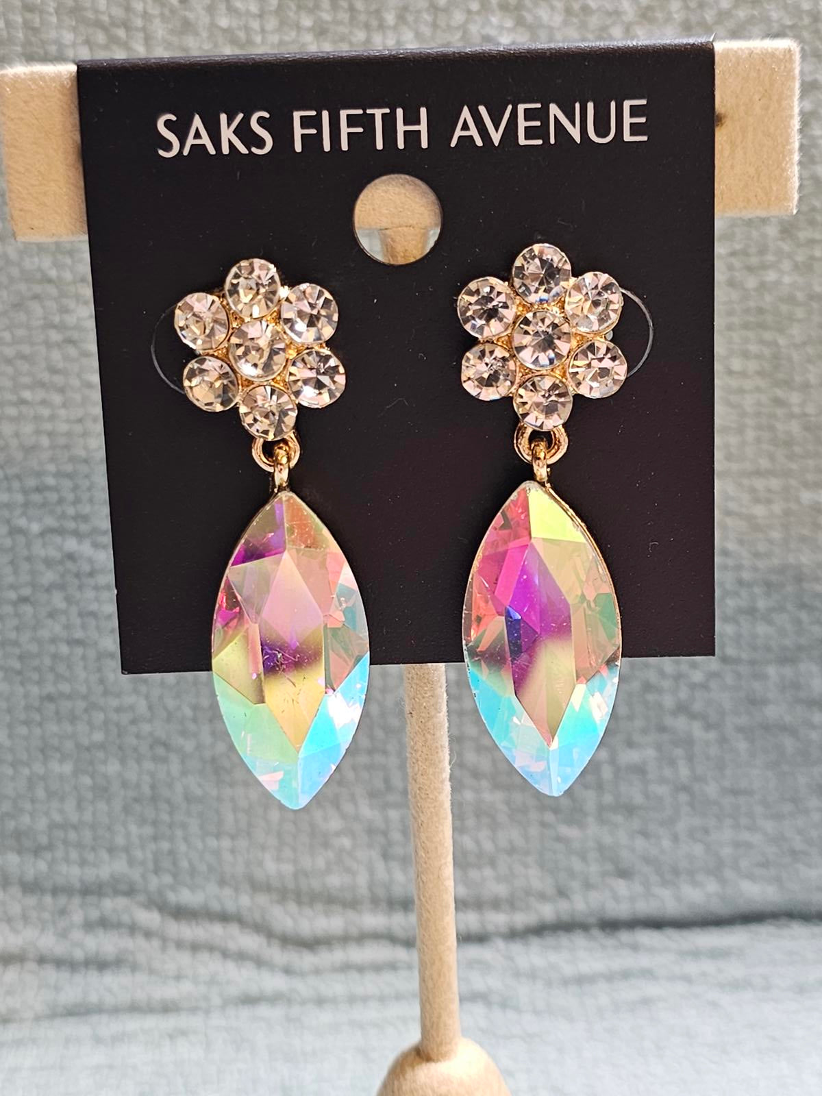 Saks Fifth Avenue Glamorous Crystal Drop Earrings