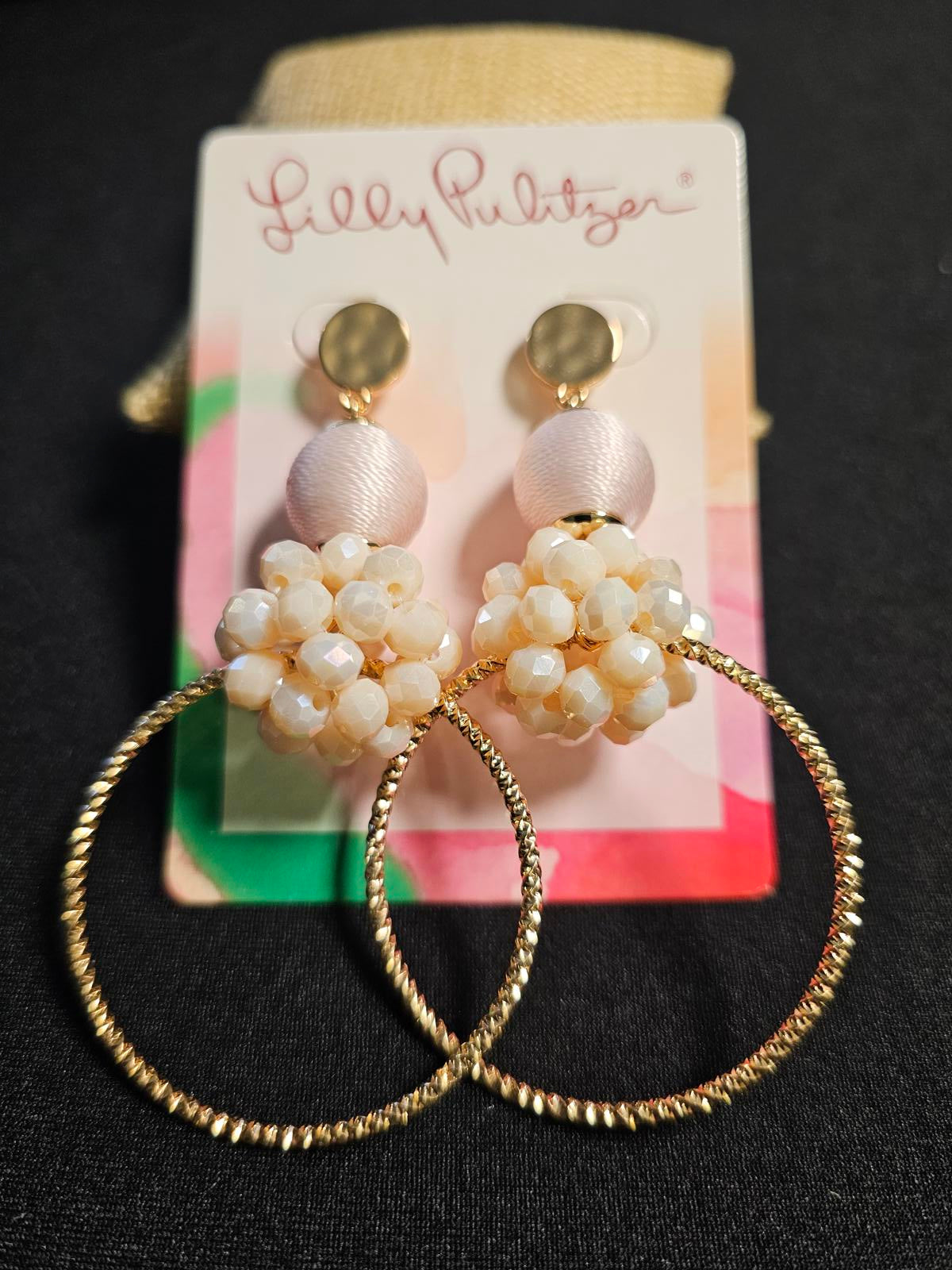 Lilly Pulitzer Women's Hoop Earrings with Pearl Accents