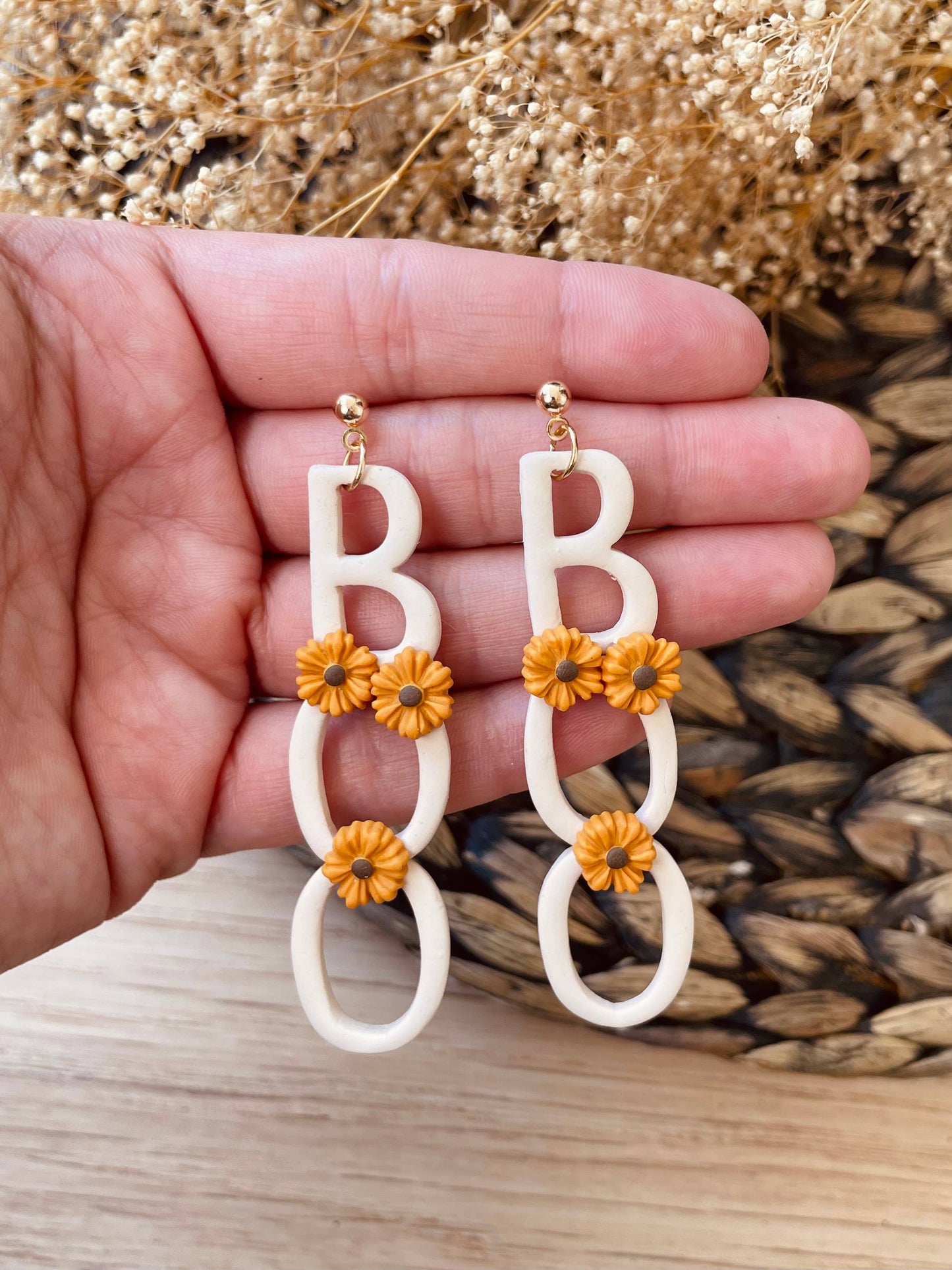 Stick By You Boutique - BOO fall Halloween clay dangle earrings
