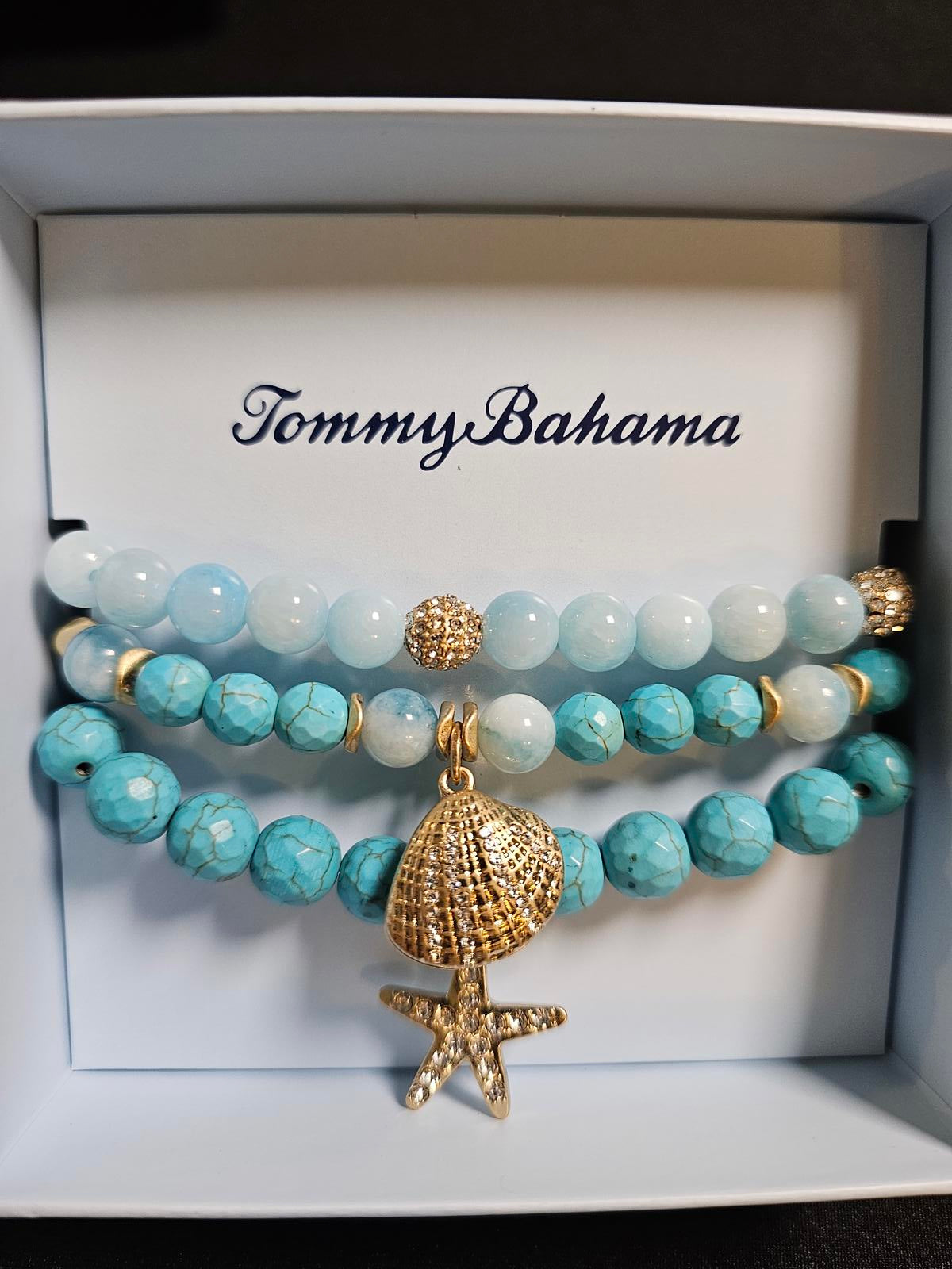 Tommy Bahama Faux Turquoise Charm Bracelet Set