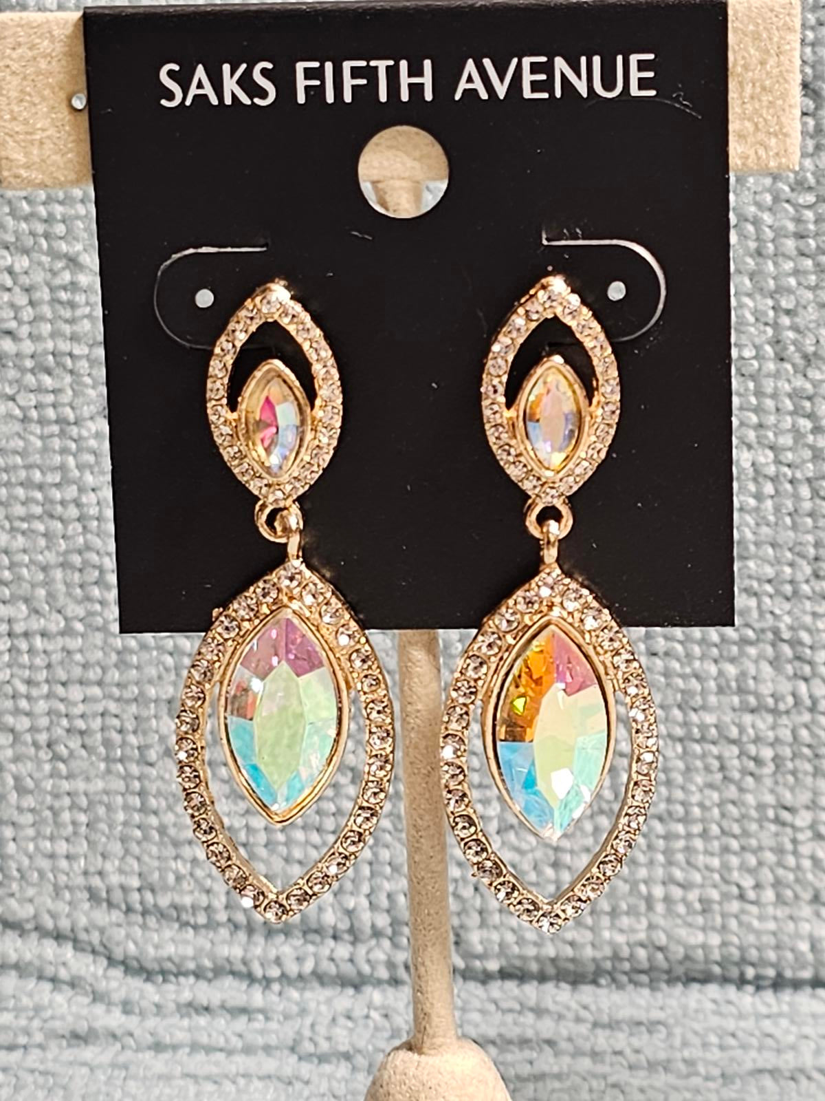 Saks Fifth Avenue Stunning Crystal Drop Earrings