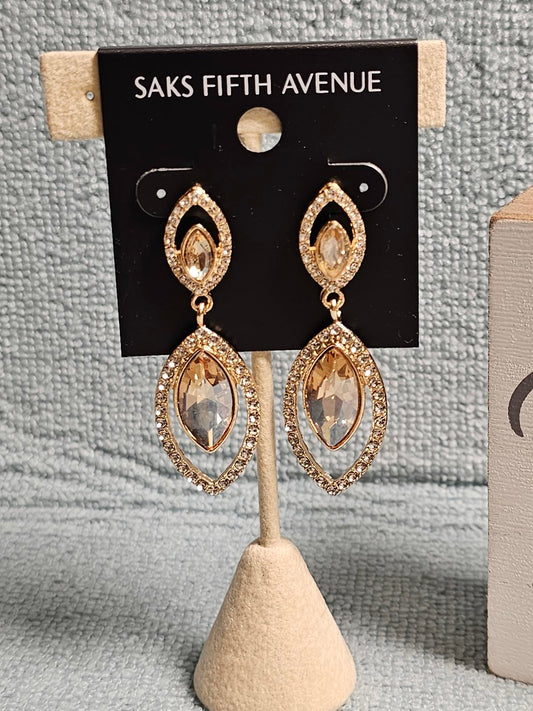 Saks Fifth Avenue Stunning Gold Tone Earrings