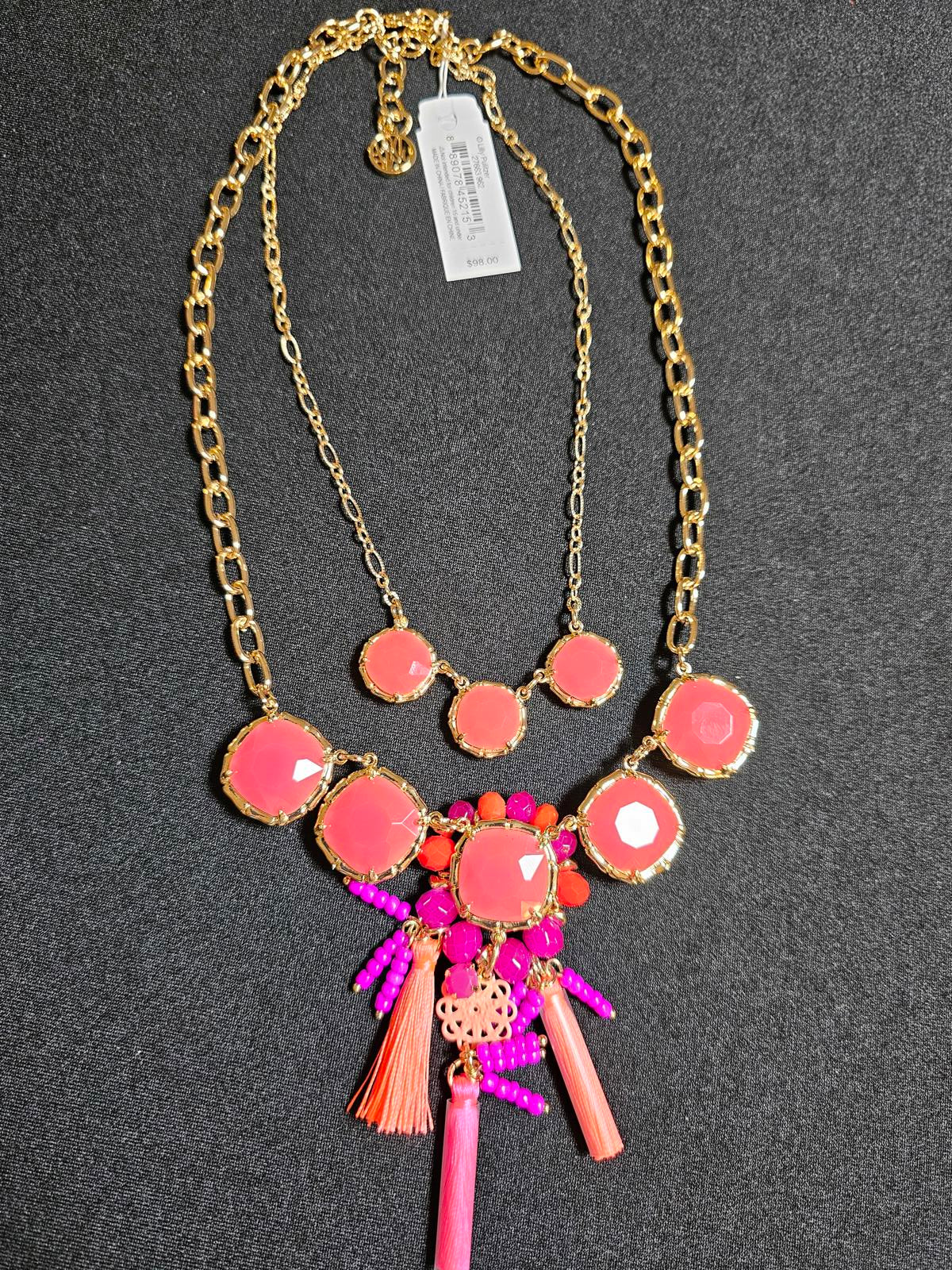 Stunning Coral and Pink Statement Necklace by Lilly Pulitzer