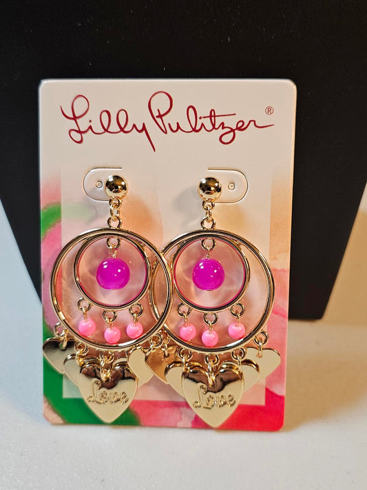 Lilly Pulitzer Heart Dangle Earrings