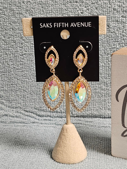 Saks Fifth Avenue Stunning Crystal Drop Earrings