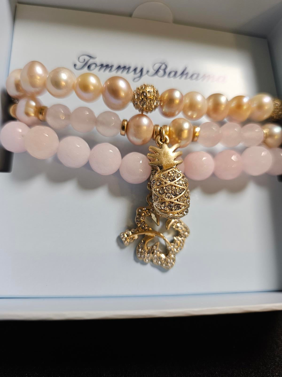 Tommy Bahama Pearl and Gemstone Stretch Bracelet Set