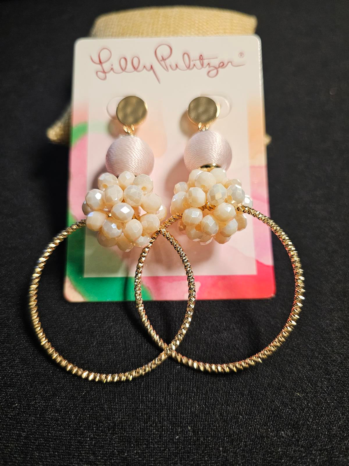 Lilly Pulitzer Women's Hoop Earrings with Pearl Accents
